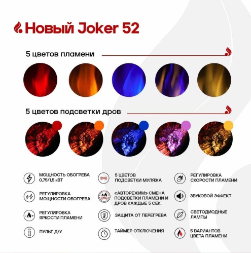 Линейный электрокамин Real Flame Joker 52 в Санкт-Петербурге